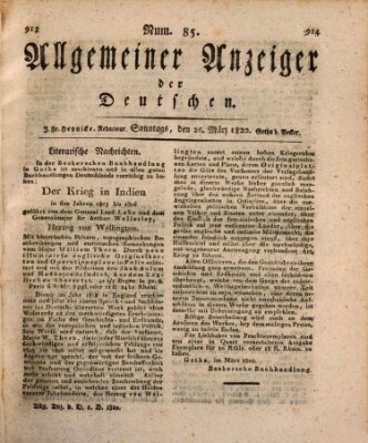 Allgemeiner Anzeiger der Deutschen Sonntag 26. März 1820