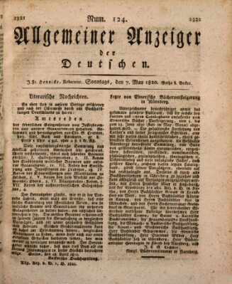 Allgemeiner Anzeiger der Deutschen Sonntag 7. Mai 1820