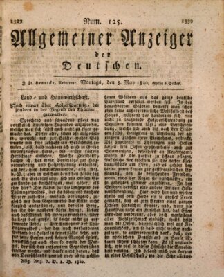 Allgemeiner Anzeiger der Deutschen Montag 8. Mai 1820