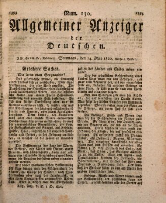 Allgemeiner Anzeiger der Deutschen Sonntag 14. Mai 1820