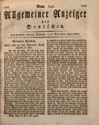 Allgemeiner Anzeiger der Deutschen Freitag 26. Mai 1820