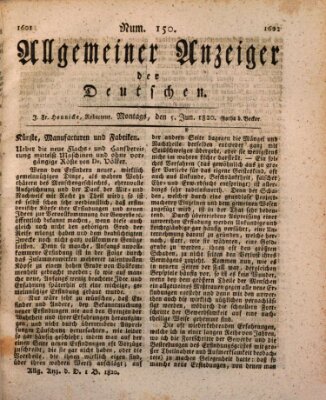 Allgemeiner Anzeiger der Deutschen Montag 5. Juni 1820