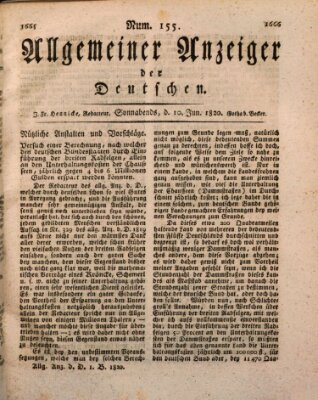 Allgemeiner Anzeiger der Deutschen Samstag 10. Juni 1820