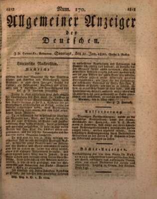 Allgemeiner Anzeiger der Deutschen Sonntag 25. Juni 1820