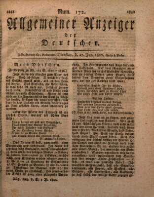 Allgemeiner Anzeiger der Deutschen Dienstag 27. Juni 1820