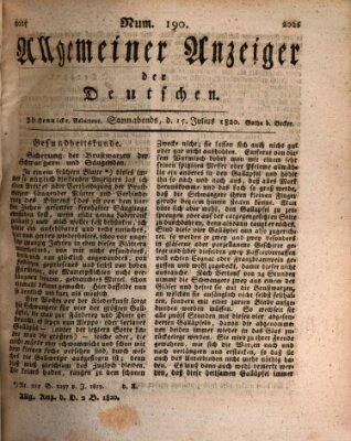 Allgemeiner Anzeiger der Deutschen Samstag 15. Juli 1820