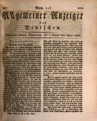 Allgemeiner Anzeiger der Deutschen Donnerstag 10. August 1820