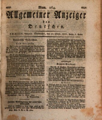 Allgemeiner Anzeiger der Deutschen Mittwoch 27. September 1820