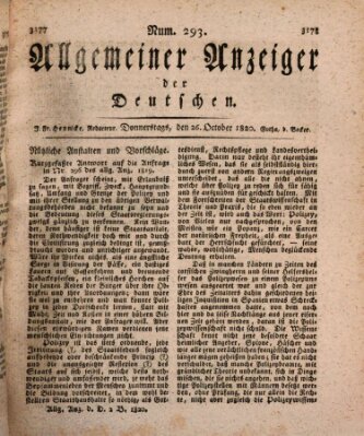 Allgemeiner Anzeiger der Deutschen Donnerstag 26. Oktober 1820