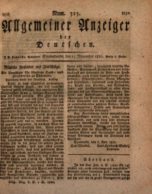 Allgemeiner Anzeiger der Deutschen Samstag 25. November 1820