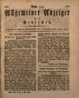 Allgemeiner Anzeiger der Deutschen Samstag 16. Dezember 1820