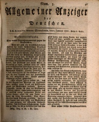 Allgemeiner Anzeiger der Deutschen Samstag 6. Januar 1821