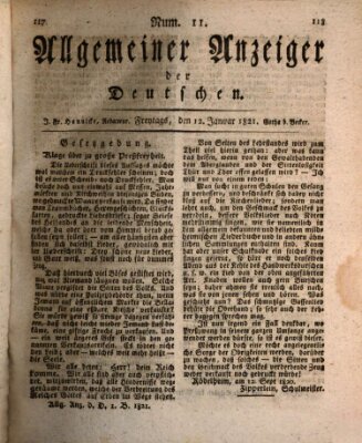 Allgemeiner Anzeiger der Deutschen Freitag 12. Januar 1821