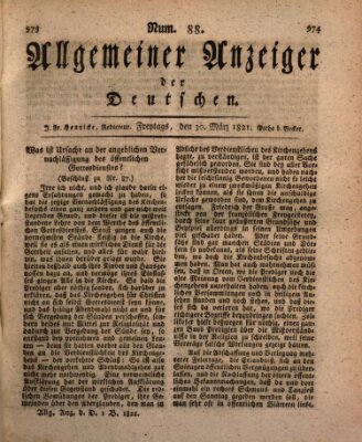 Allgemeiner Anzeiger der Deutschen Freitag 30. März 1821