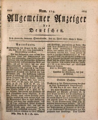 Allgemeiner Anzeiger der Deutschen Samstag 28. April 1821