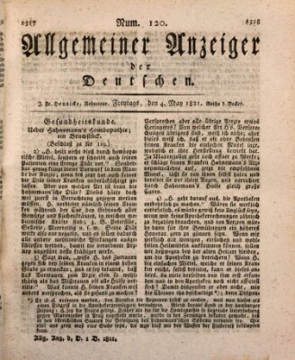 Allgemeiner Anzeiger der Deutschen Freitag 4. Mai 1821