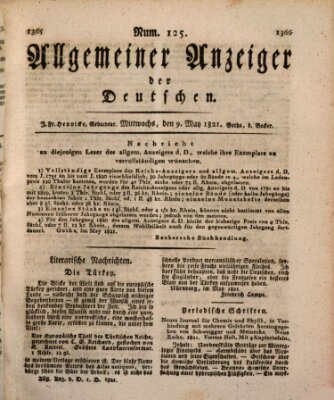 Allgemeiner Anzeiger der Deutschen Mittwoch 9. Mai 1821