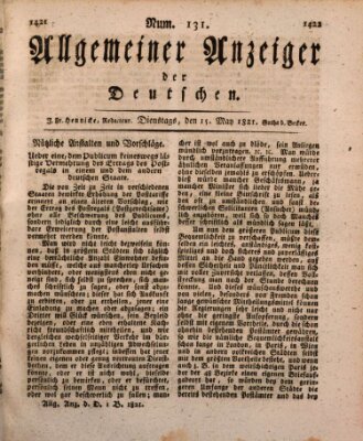 Allgemeiner Anzeiger der Deutschen Dienstag 15. Mai 1821