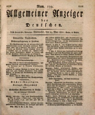 Allgemeiner Anzeiger der Deutschen Mittwoch 23. Mai 1821