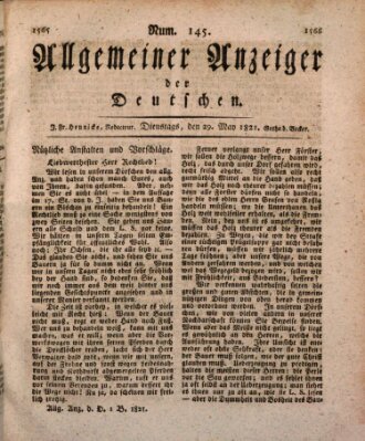 Allgemeiner Anzeiger der Deutschen Dienstag 29. Mai 1821