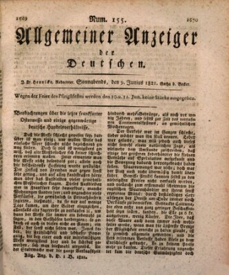 Allgemeiner Anzeiger der Deutschen Samstag 9. Juni 1821