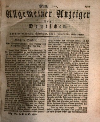 Allgemeiner Anzeiger der Deutschen Dienstag 3. Juli 1821