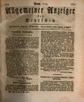 Allgemeiner Anzeiger der Deutschen Mittwoch 4. Juli 1821