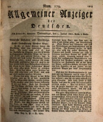 Allgemeiner Anzeiger der Deutschen Donnerstag 5. Juli 1821