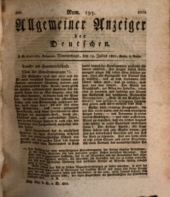 Allgemeiner Anzeiger der Deutschen Donnerstag 19. Juli 1821