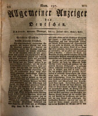 Allgemeiner Anzeiger der Deutschen Montag 23. Juli 1821