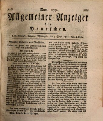 Allgemeiner Anzeiger der Deutschen Montag 3. September 1821