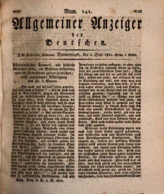 Allgemeiner Anzeiger der Deutschen Donnerstag 6. September 1821