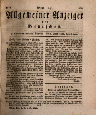 Allgemeiner Anzeiger der Deutschen Freitag 7. September 1821