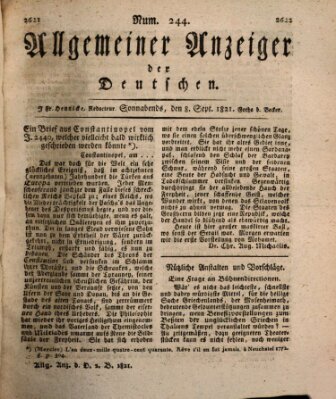 Allgemeiner Anzeiger der Deutschen Samstag 8. September 1821