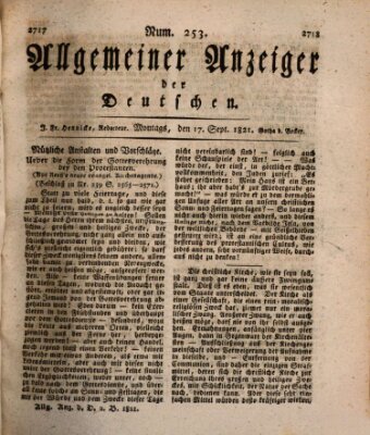 Allgemeiner Anzeiger der Deutschen Montag 17. September 1821