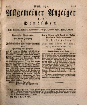 Allgemeiner Anzeiger der Deutschen Mittwoch 31. Oktober 1821