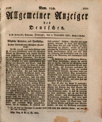 Allgemeiner Anzeiger der Deutschen Freitag 2. November 1821