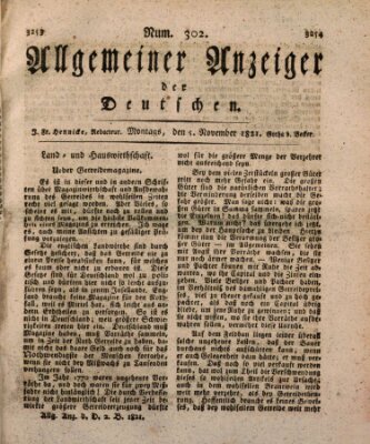 Allgemeiner Anzeiger der Deutschen Montag 5. November 1821