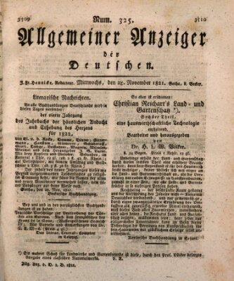 Allgemeiner Anzeiger der Deutschen Mittwoch 28. November 1821