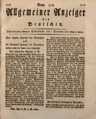 Allgemeiner Anzeiger der Deutschen Samstag 1. Dezember 1821