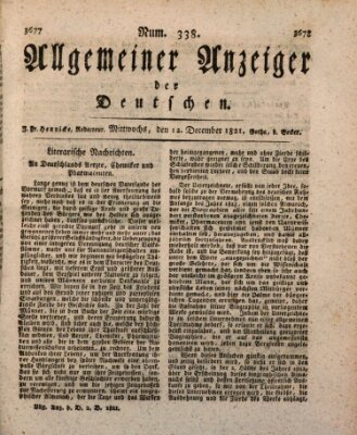 Allgemeiner Anzeiger der Deutschen Mittwoch 12. Dezember 1821