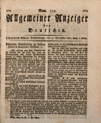 Allgemeiner Anzeiger der Deutschen Donnerstag 13. Dezember 1821