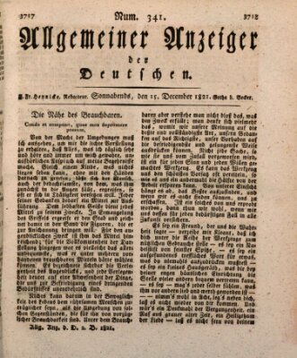 Allgemeiner Anzeiger der Deutschen Samstag 15. Dezember 1821