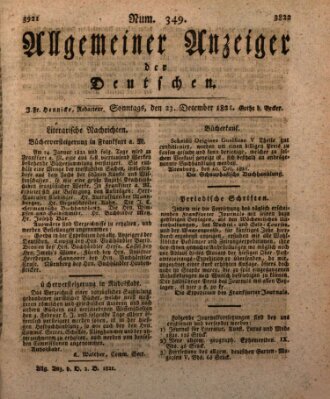 Allgemeiner Anzeiger der Deutschen Sonntag 23. Dezember 1821