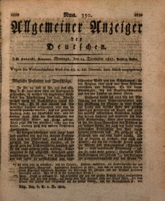 Allgemeiner Anzeiger der Deutschen Montag 24. Dezember 1821