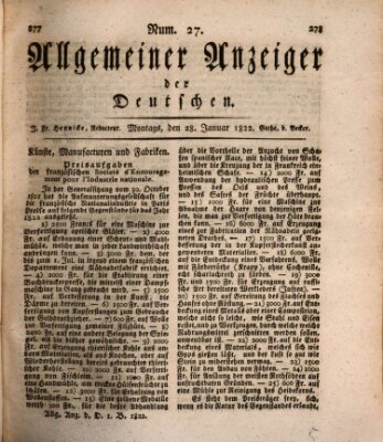 Allgemeiner Anzeiger der Deutschen Montag 28. Januar 1822