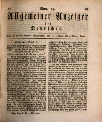 Allgemeiner Anzeiger der Deutschen Mittwoch 30. Januar 1822