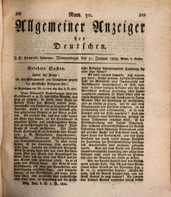 Allgemeiner Anzeiger der Deutschen Donnerstag 31. Januar 1822