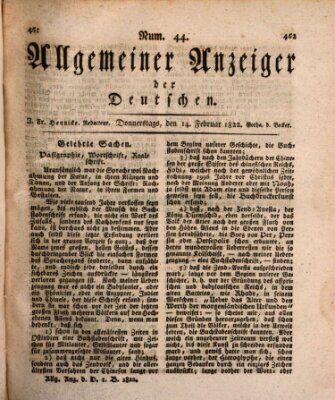 Allgemeiner Anzeiger der Deutschen Donnerstag 14. Februar 1822