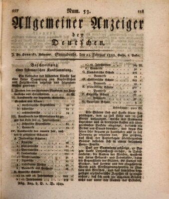 Allgemeiner Anzeiger der Deutschen Samstag 23. Februar 1822